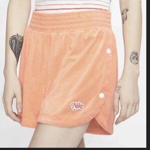 Nike Retro Femme Terry Cloth Snap Side Logo Shorts Size 2X